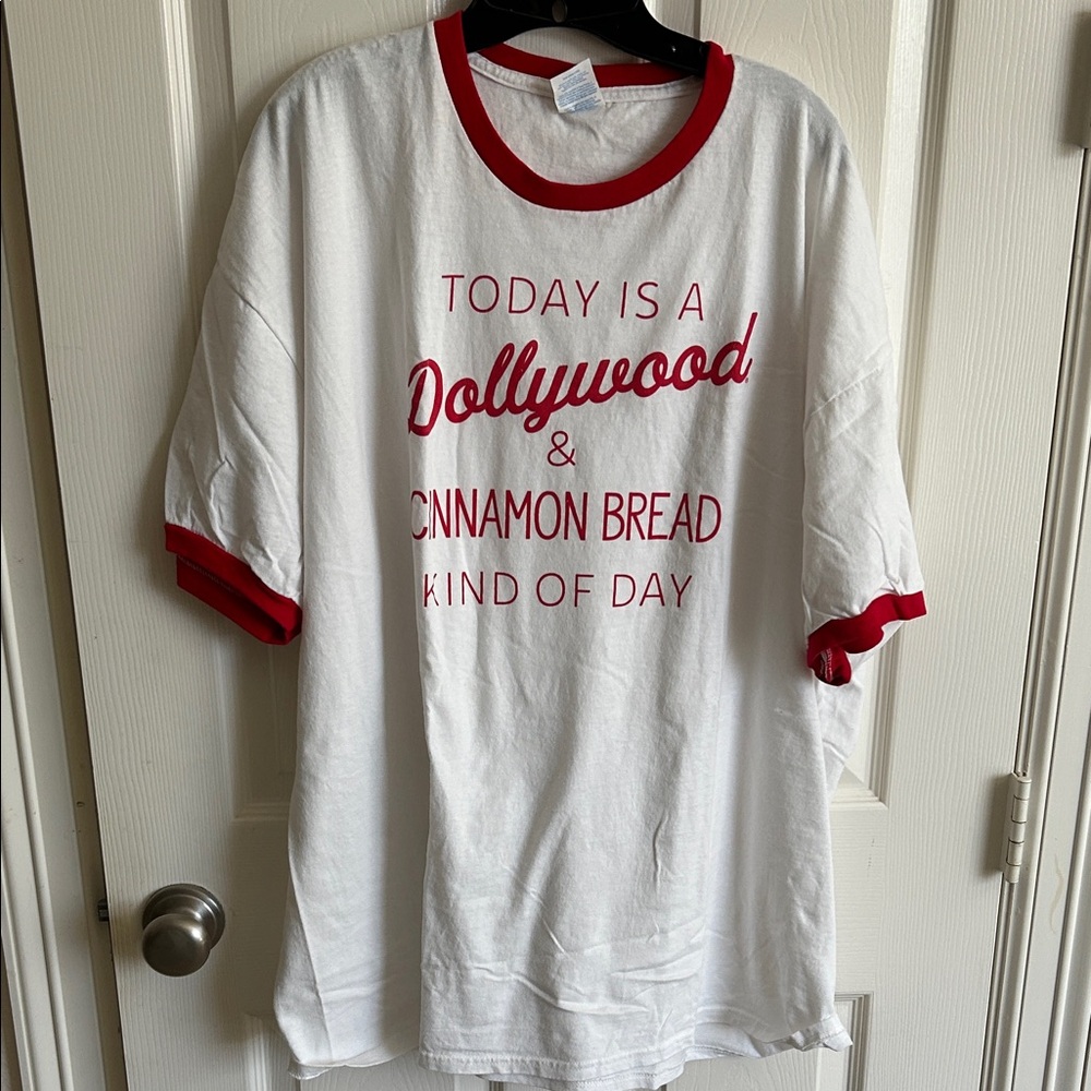 Dollywood and Cinnamon Bread White and Red Graphic T-Shirt